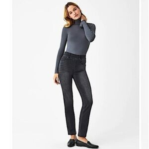SPANX Straight Leg Pull On Jeans Classic Washed Black Large Tall Long